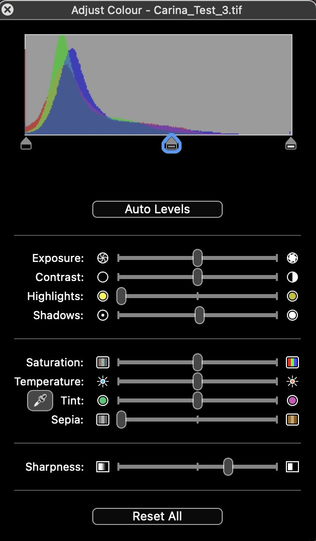 Apple Preview Histogram